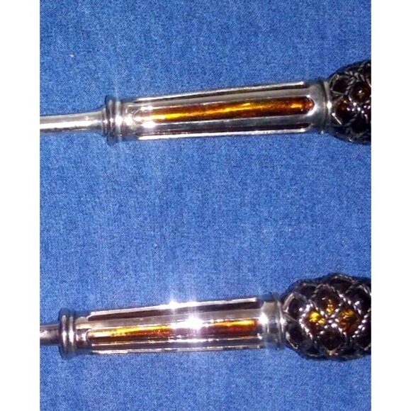 Serving Spoon Set PINEAPPLE design Silver Plated 2 Pc INTERNATIONAL SILVER CO - Picture 5 of 7